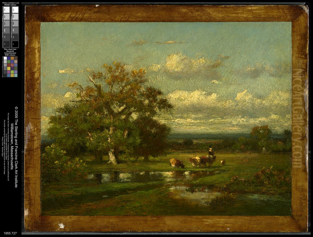 Landscape with Cattle Oil Painting by Jules Dupre