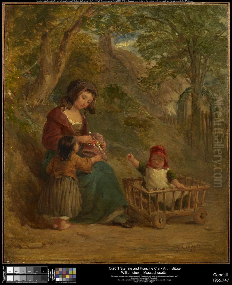 Mother and Children Oil Painting by Frederick Goodall