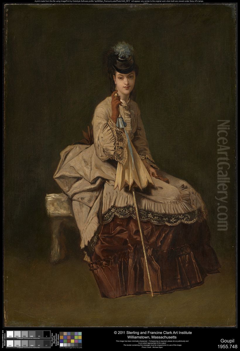 Woman Seated Oil Painting by Jules Adolphe Goupil