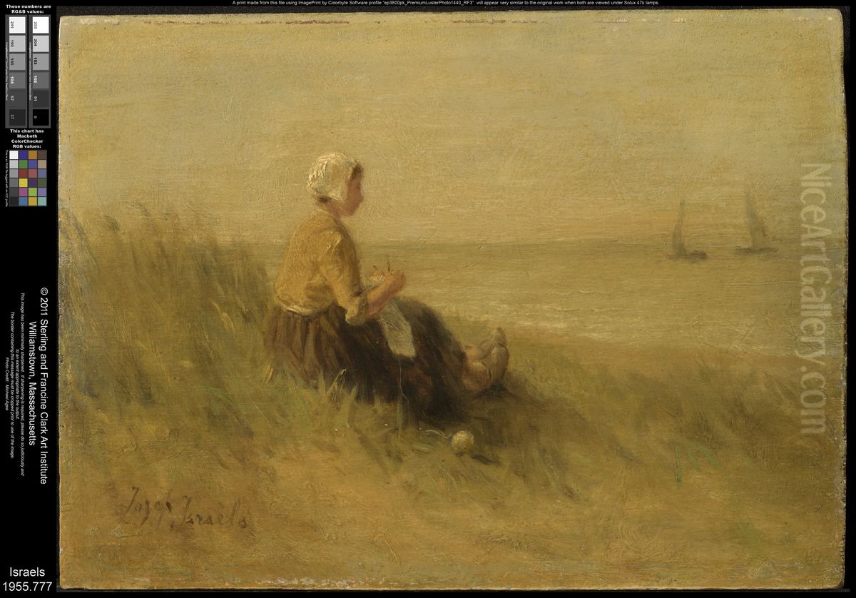 Woman on the Shore Oil Painting by Jozef Israels