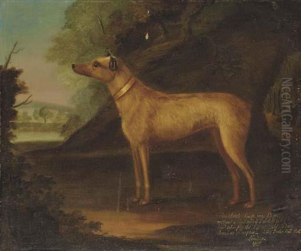 Snap, A Terrier Bitch In A Landscape Oil Painting by Thomas Butler