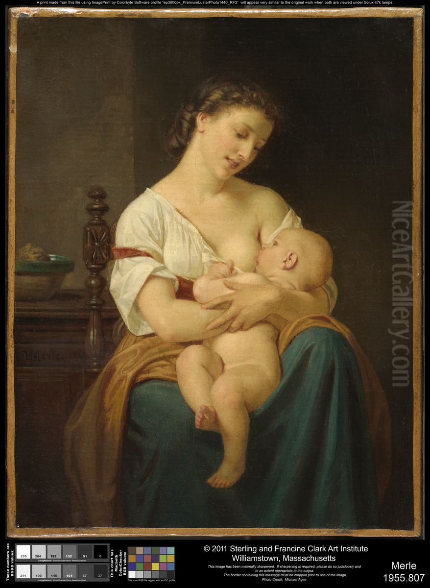 Mother and Child Oil Painting by Hugues Merle