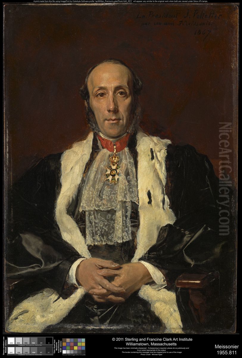 Jules Pelletier Oil Painting by Jean-Louis-Ernest Meissonier