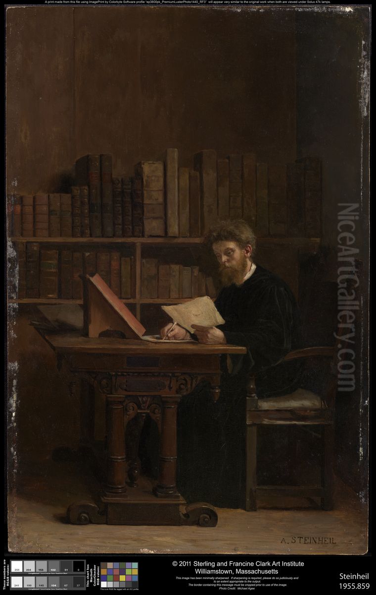 The Bibliophile Oil Painting by Adolphe Steinheil
