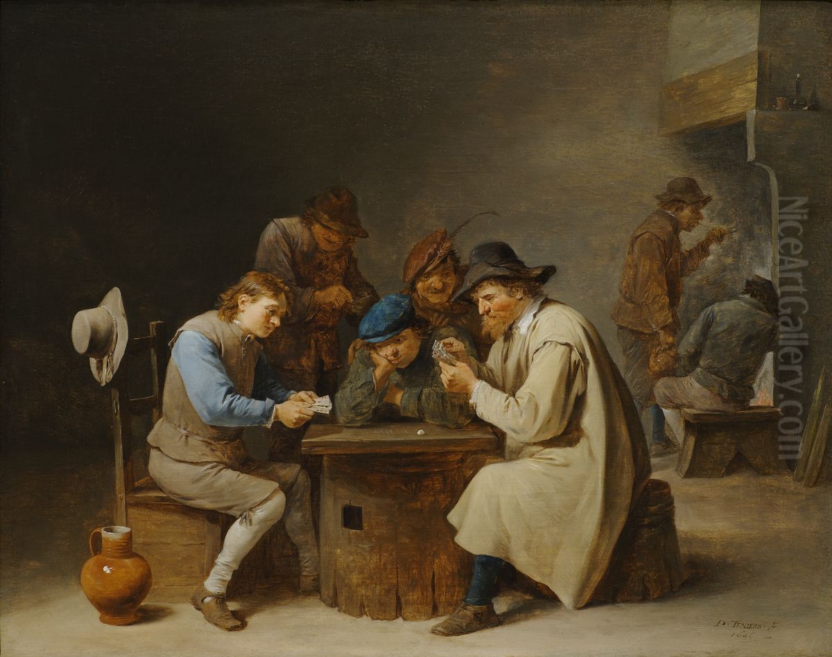 The Card Players Oil Painting by David Teniers the Younger
