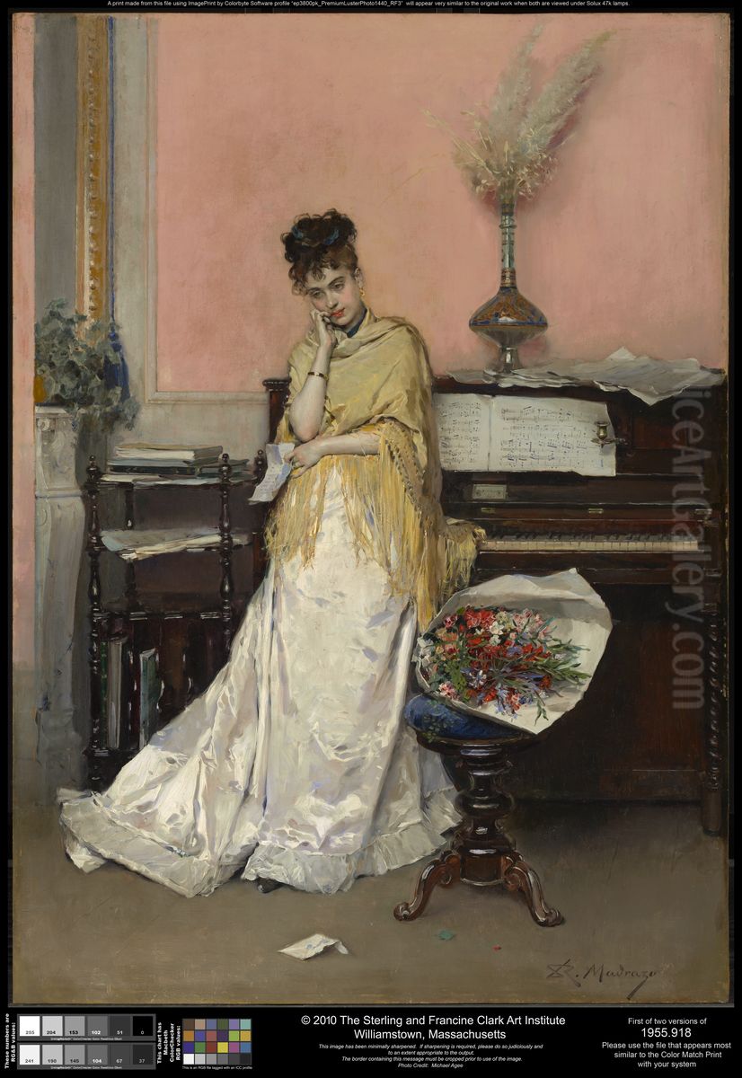 Reverie-The Letter Oil Painting by Raimundo de Madrazo y Garreta