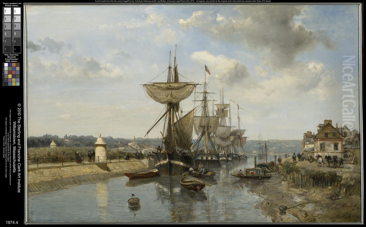 Frigates Oil Painting by Johan Jongkind