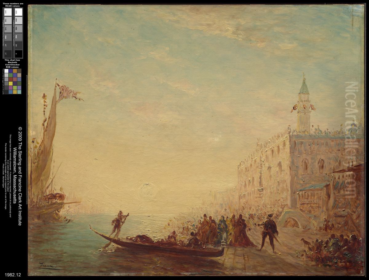 Riva degli Schiavoni, Sunset Oil Painting by Felix Ziem