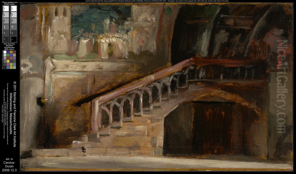 View in the Lower Church of San Francesco in Assisi Oil Painting by Carolus-Duran