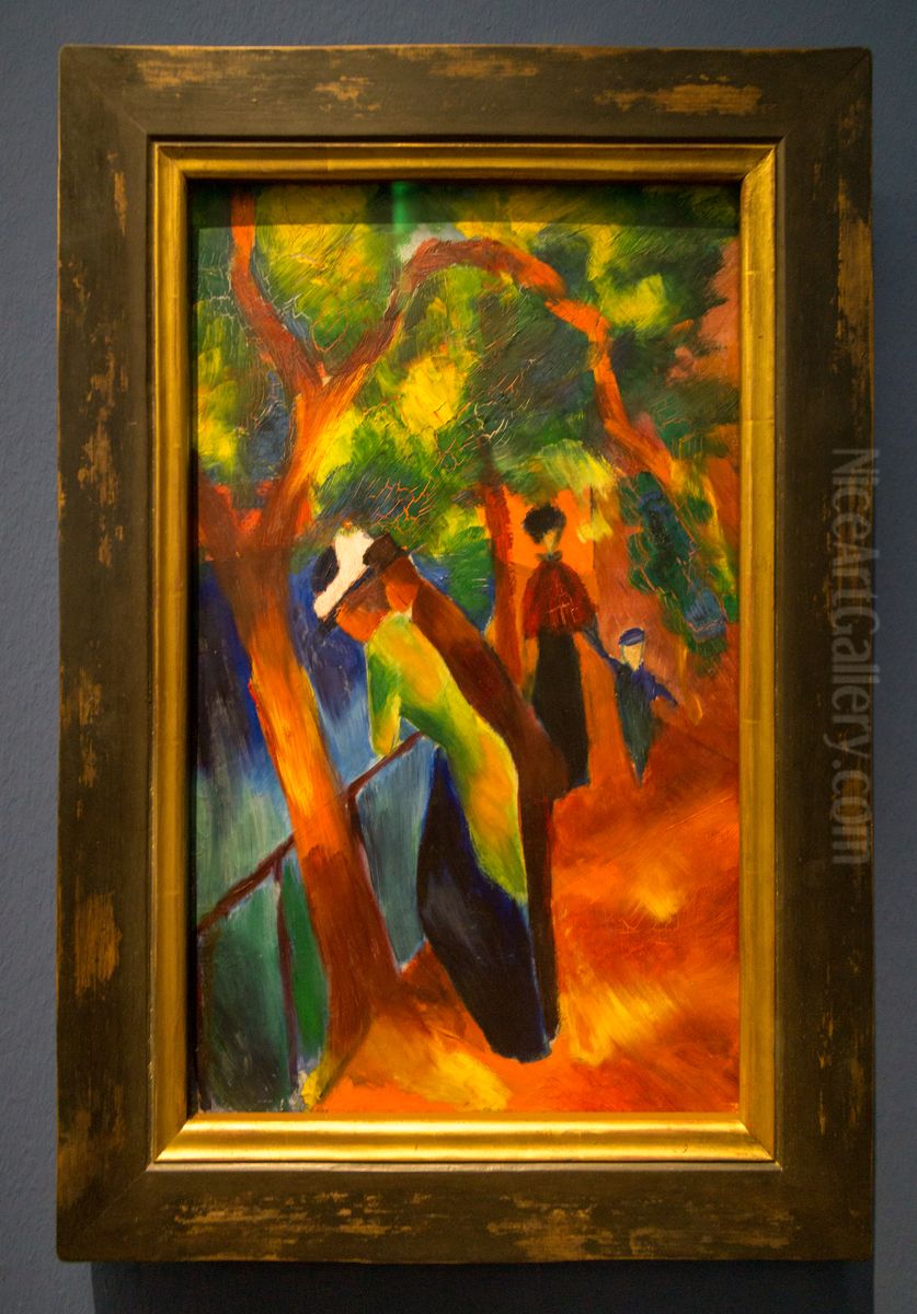 Sonniger Weg Oil Painting by August Macke