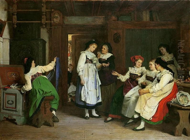 Noce en Basse Alsace Oil Painting by Camille Aflred Pabst