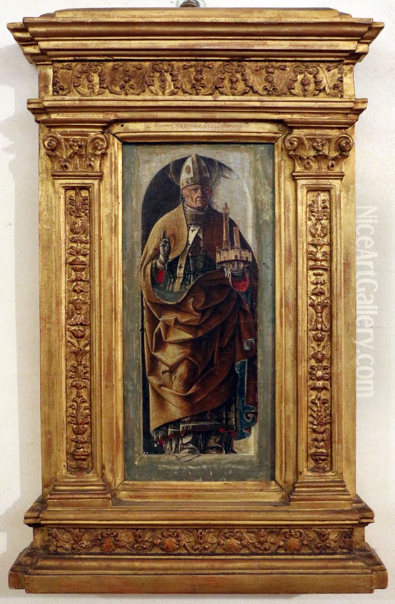 San Petronio Oil Painting by Ercole de' Roberti