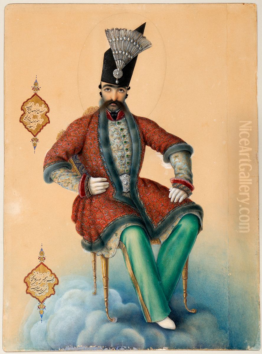 Portrait of Nasir al-Din Shah Qajar Oil Painting by Mirza Abolhassan Khan Ghaffari