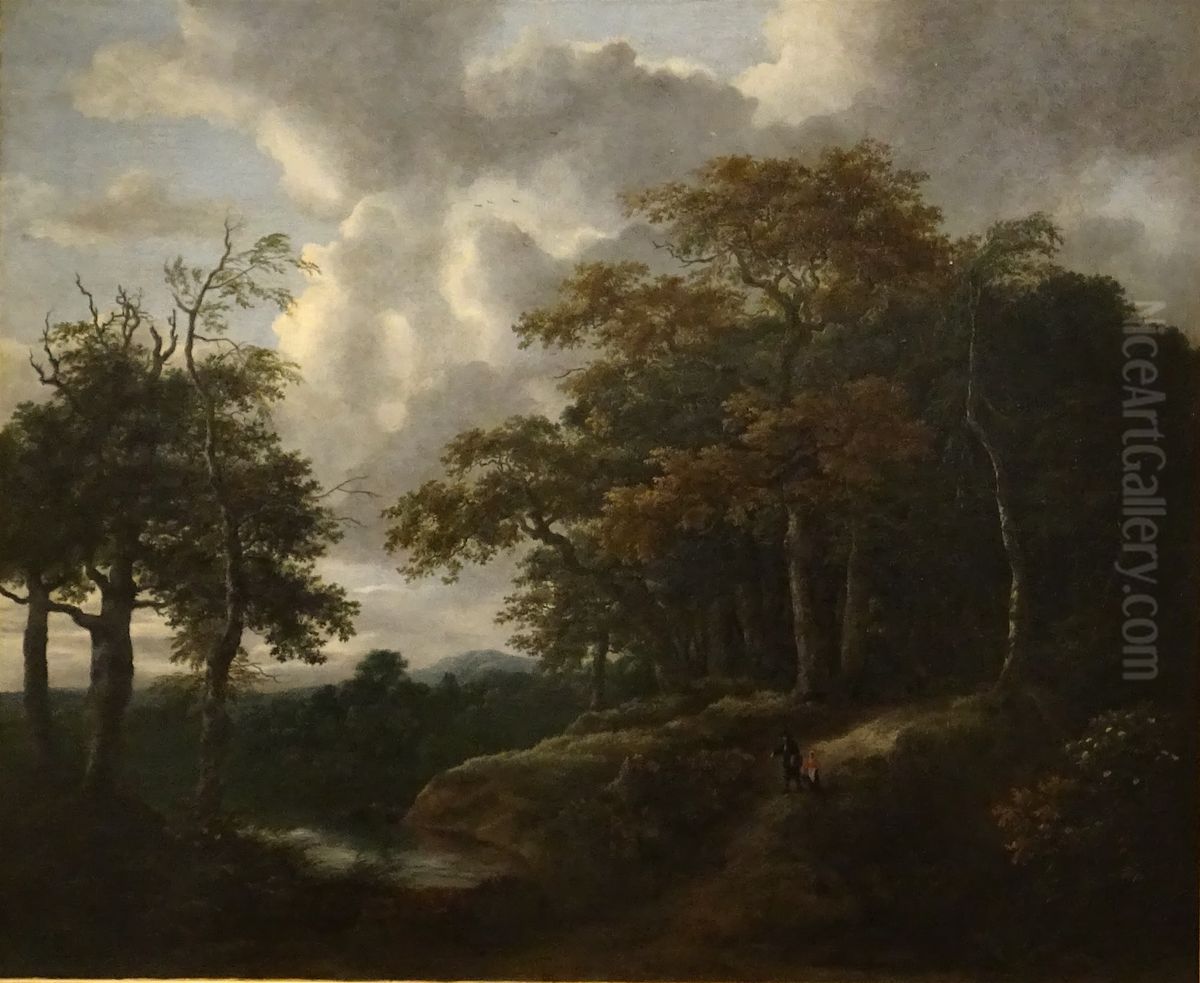 Entrance to a Forest Oil Painting by Jacob Van Ruisdael