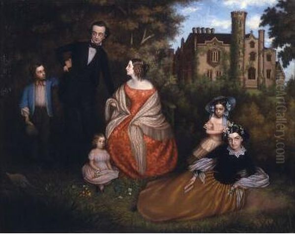 William Coventry Henry Waddell and Family Oil Painting by Mary Pillsbury Weston