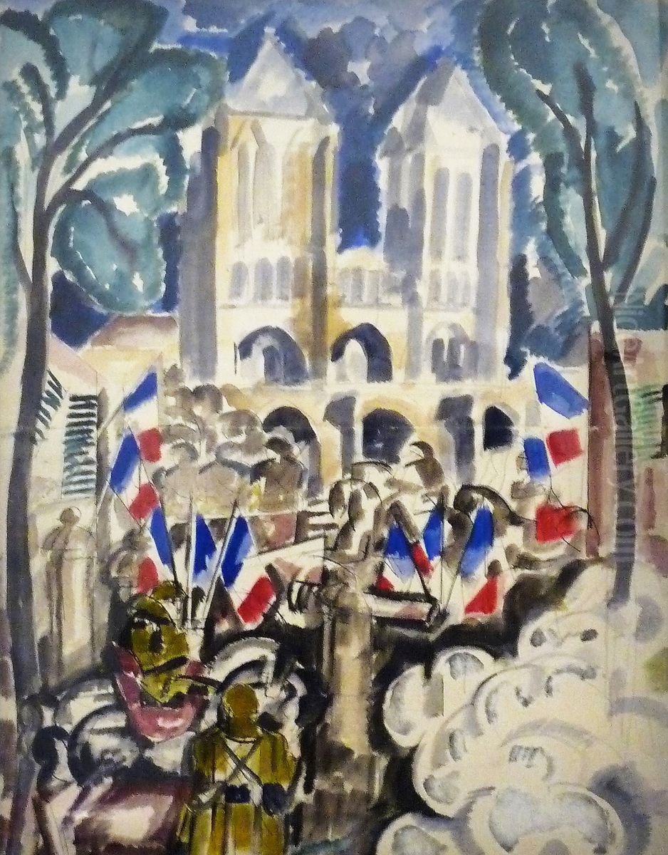 Noyon, 1917 Oil Painting by Charles Georges Dufresne