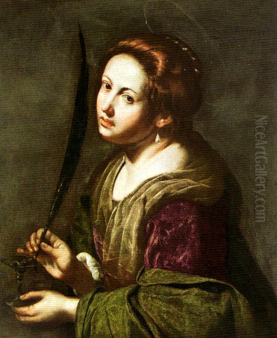 Santa Lucia Oil Painting by Artemisia Gentileschi