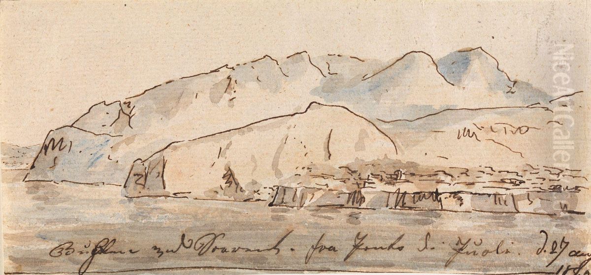 Bukten ved Sorrento sett fra Punta del Capo Oil Painting by Johan Wilhelm Ludwig Dahl