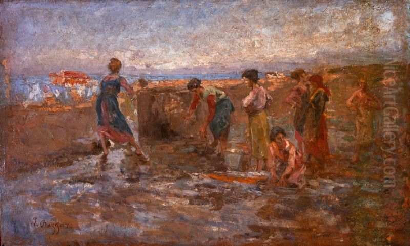 Acquaiole a Sottomarina di Chioggia Oil Painting by Leonardo Bazzaro