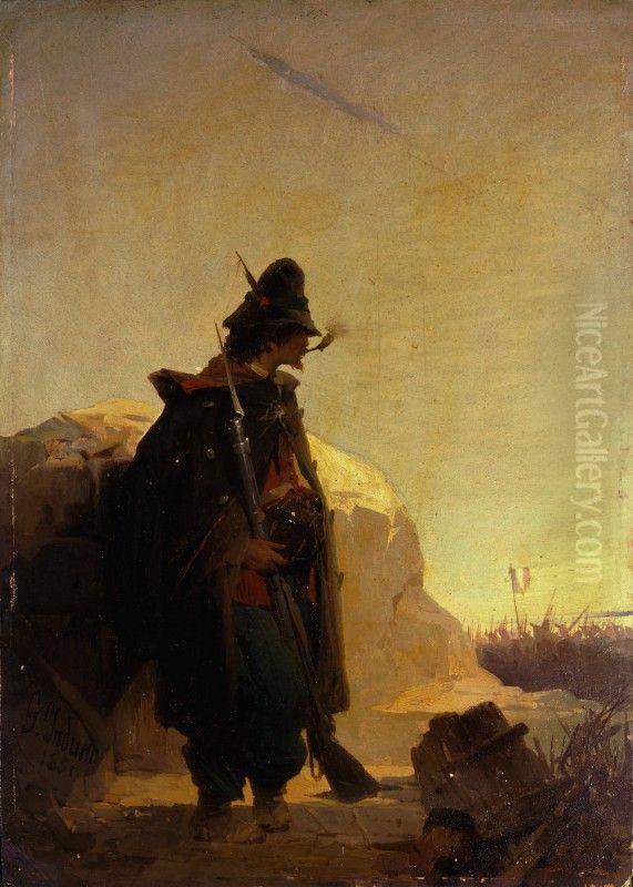 The Sentry Oil Painting by Gerolamo Induno