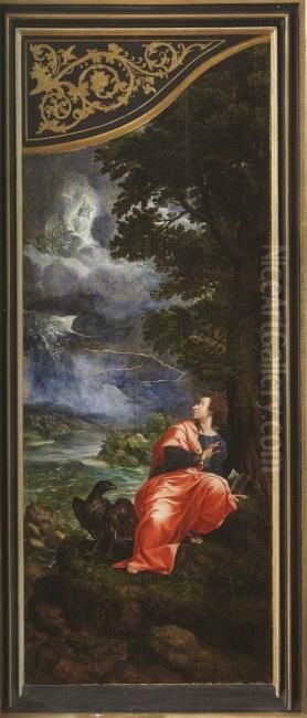 St John the Evangelist on Patmos Oil Painting by Michiel Coxie