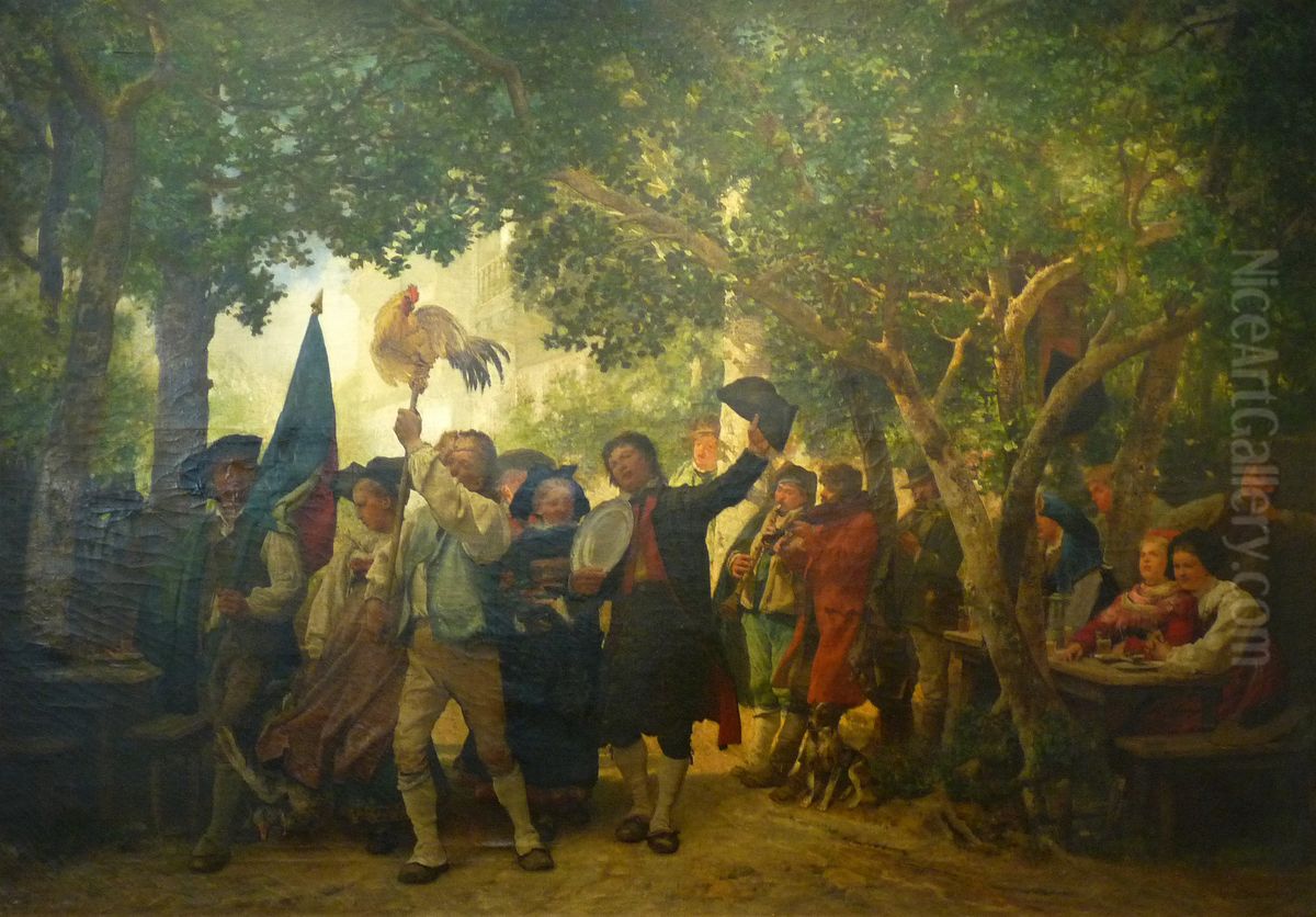 Le vainqueur de la danse du coq Oil Painting by Brion, Gustave