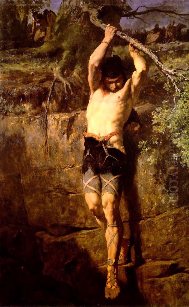 Un prisonnier en fuite Oil Painting by Evariste Vital Luminais