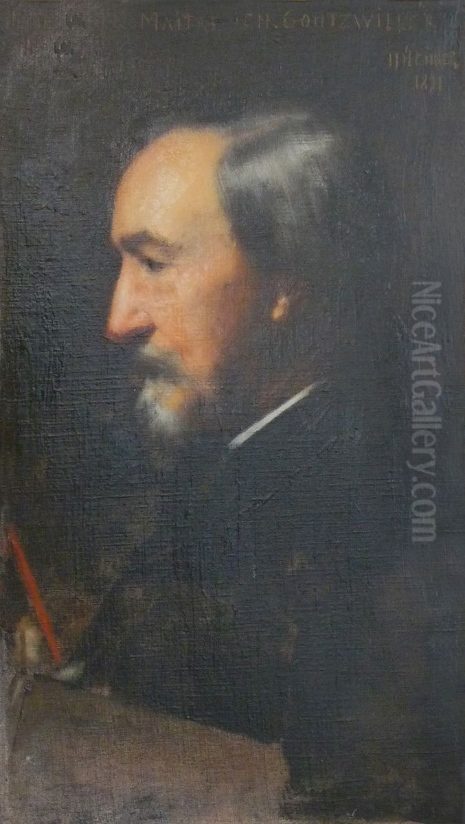 Portrait de Charles Goutzwiller Oil Painting by Jean-Jacques Henner