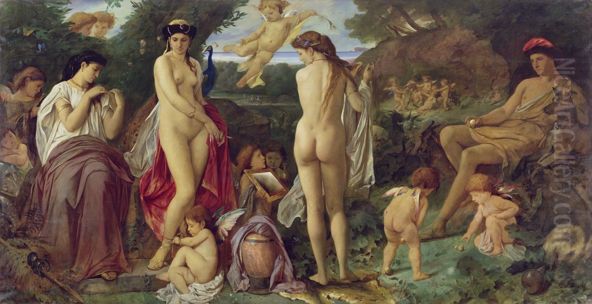The Judgement of Paris Oil Painting by Anselm Friedrich Feuerbach