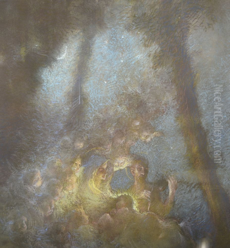 Le sommeil de l'Enfant Jesus Oil Painting by Gaston La Touche