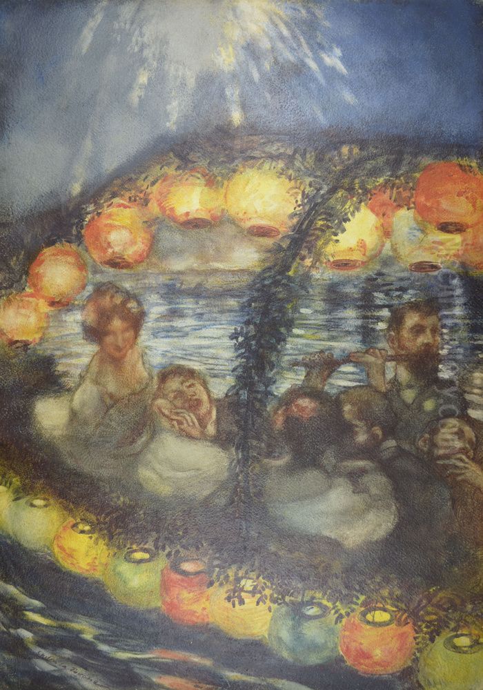 La fete venitienne Oil Painting by Gaston La Touche