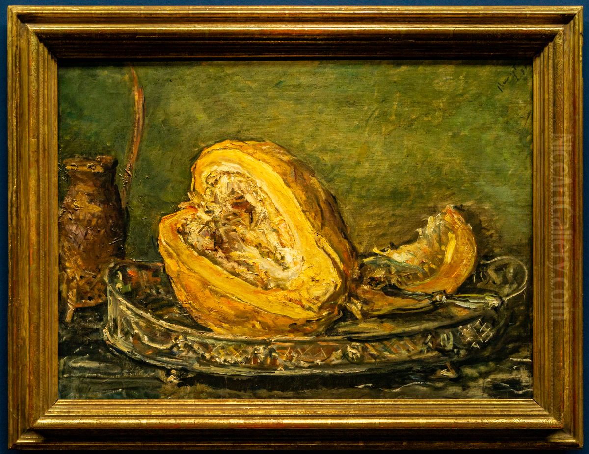Stillleben mit Melone Oil Painting by Max Slevogt