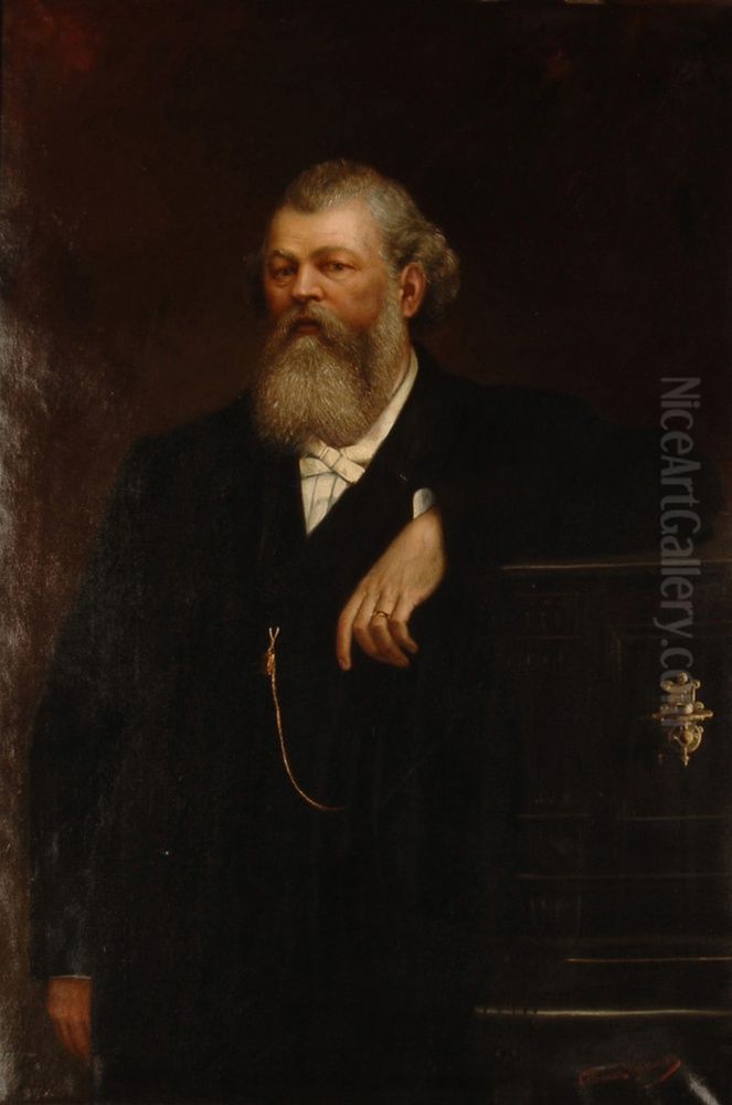 Portrait du compositeur alsacien Victor Nessler Oil Painting by Ottomar Weymann