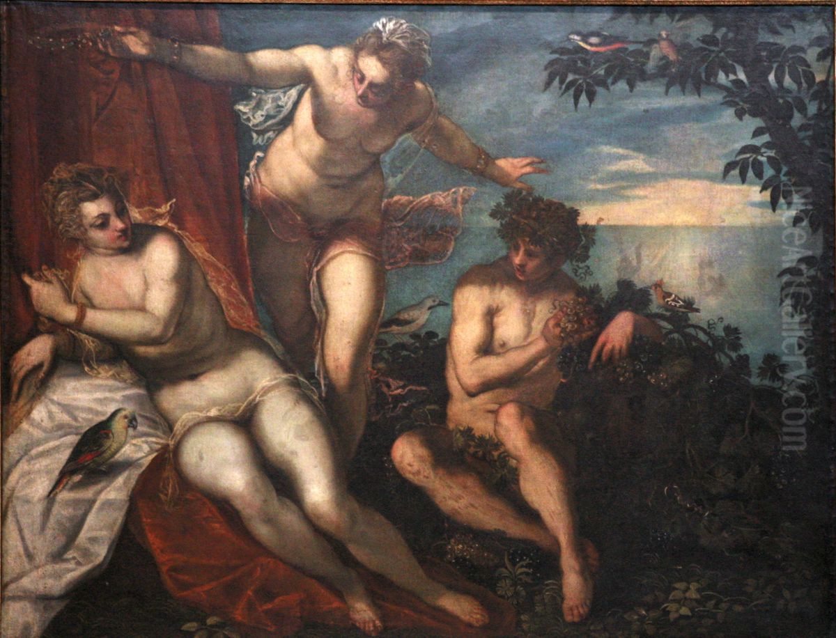 Bacchus, Ariadne and Venus Oil Painting by Domenico Tintoretto