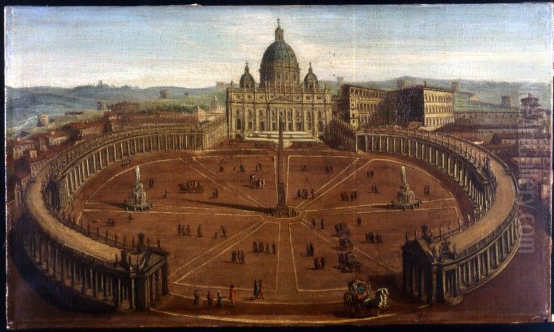 Veduta di piazza San Pietro Oil Painting by unknown