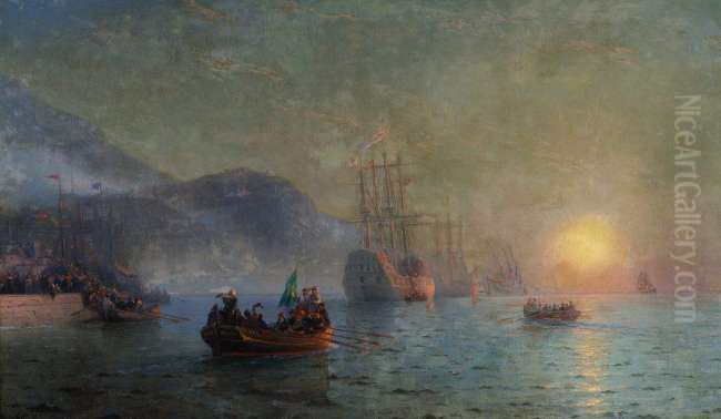 Colon Sortint de Palos Oil Painting by Ivan Aivazovsky