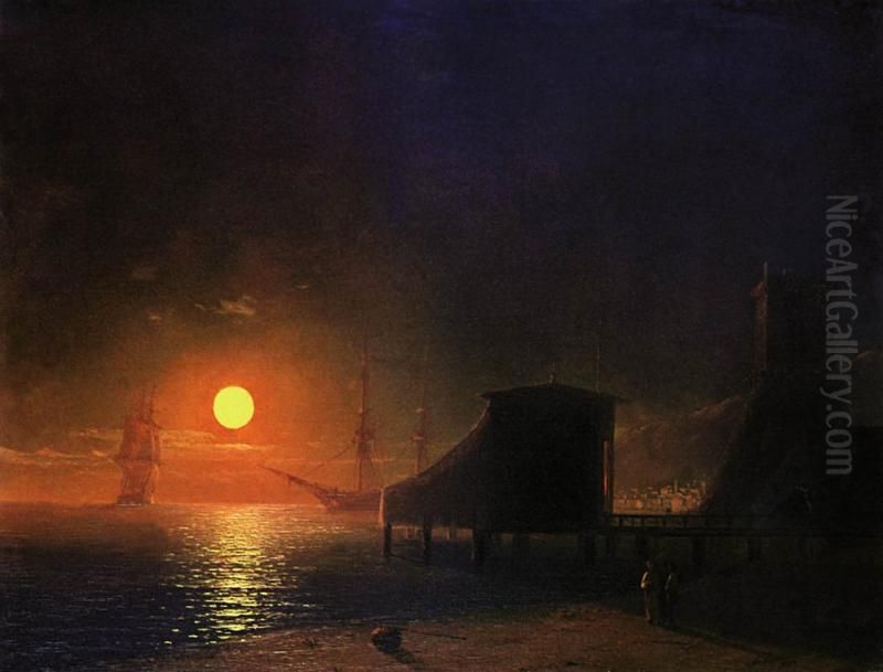 Feodosia. Moon night Oil Painting by Ivan Aivazovsky