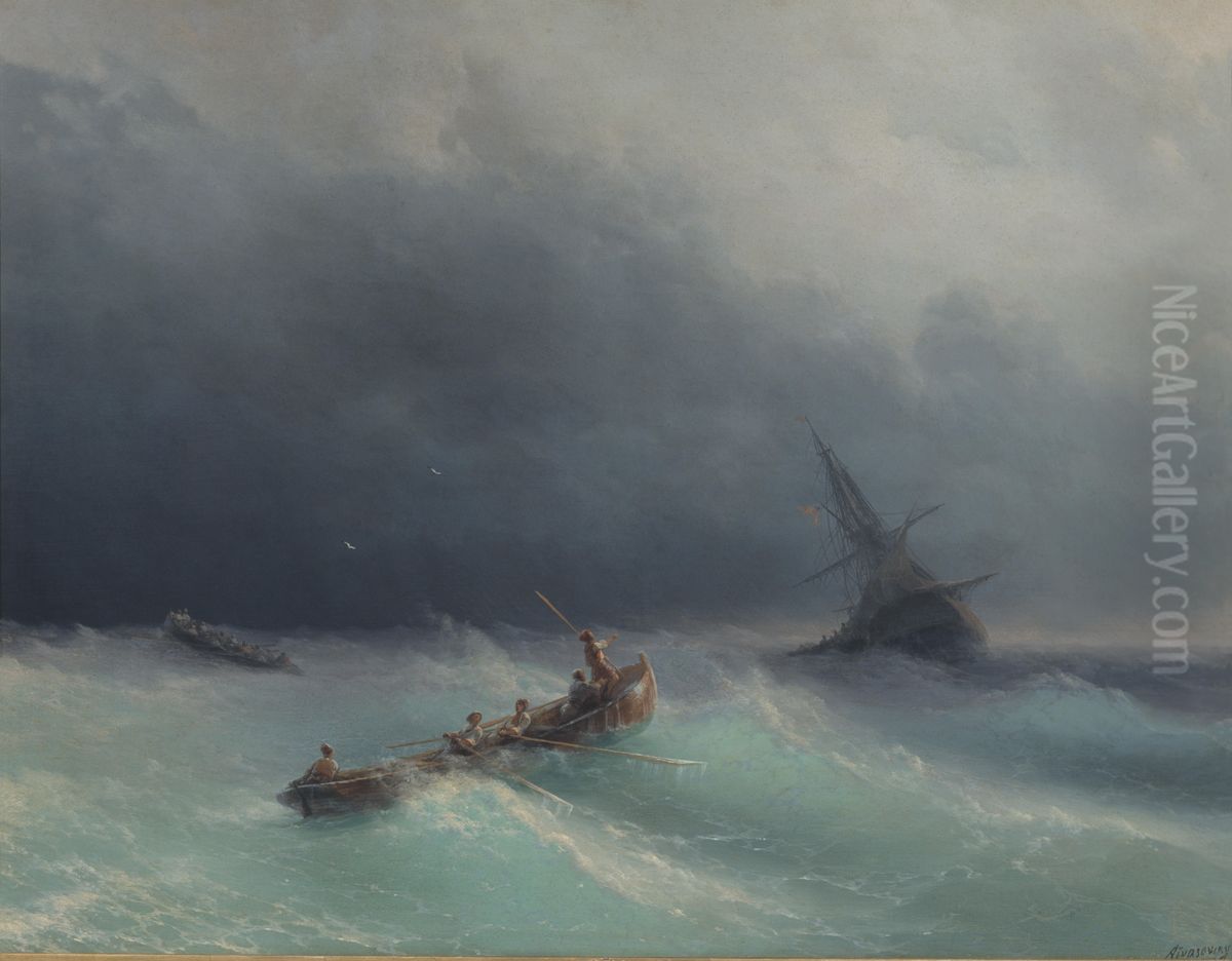 Storm at sea Oil Painting by Ivan Aivazovsky