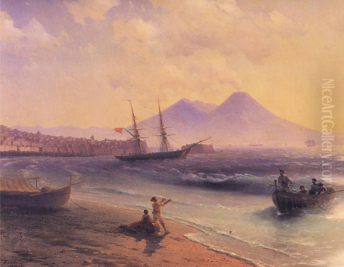 Fishermen Returning Near Naples Oil Painting by Ivan Aivazovsky