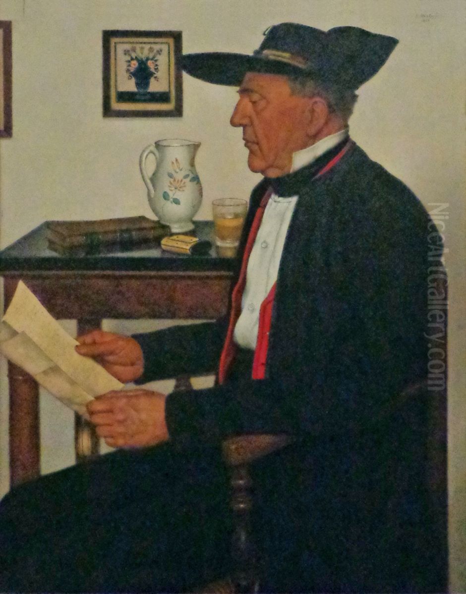 La Lecture Oil Painting by Gustave Stoskopf