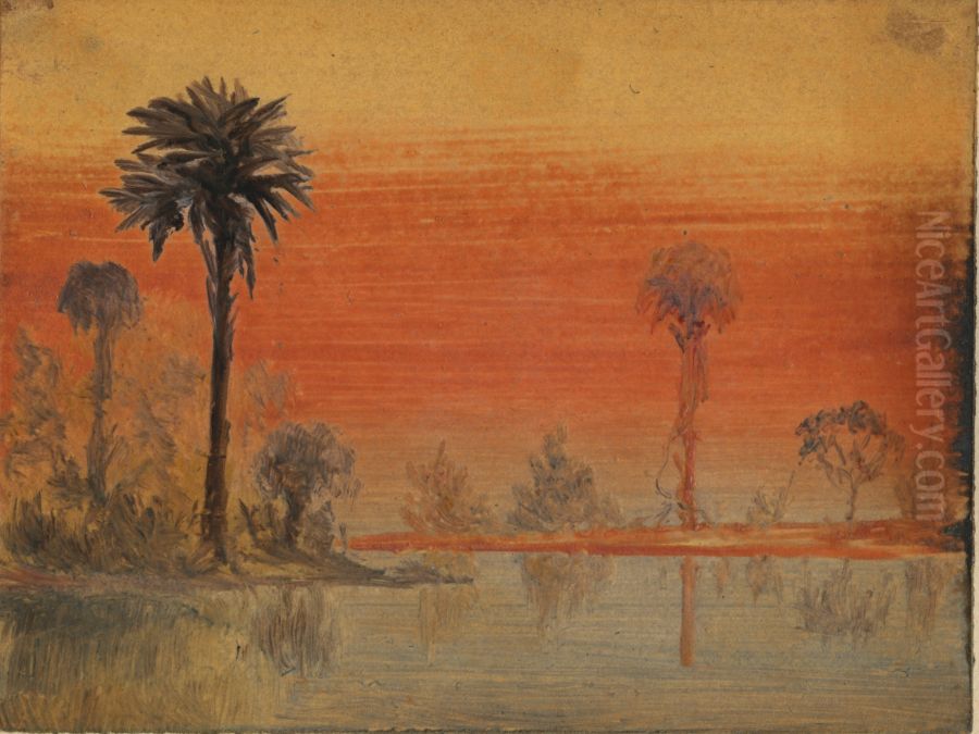 Oil Sketch of Florida Oil Painting by George Leo Frankenstein