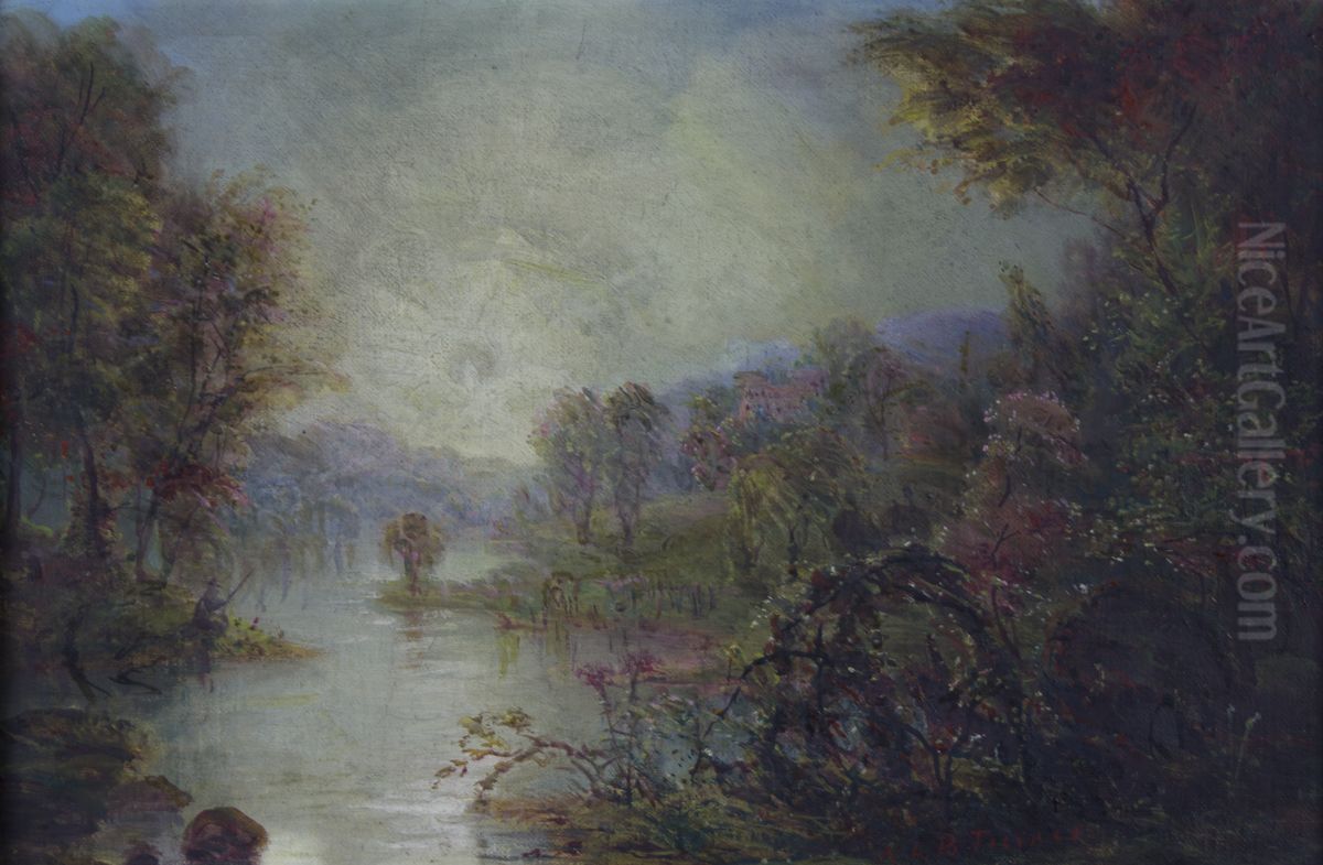 Trees by a River. Oil Painting by Vanderbilt Museum of Art