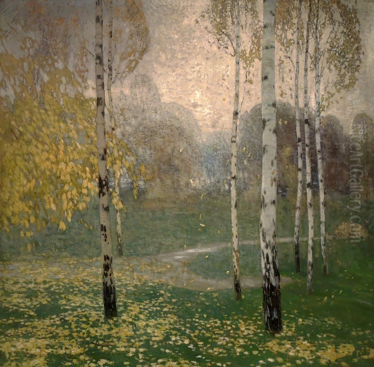 Birch Trees Oil Painting by Alois Kalvoda