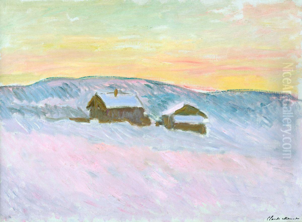 Norwegische Landschaft. Die blauen Hauser Oil Painting by Claude Oscar Monet