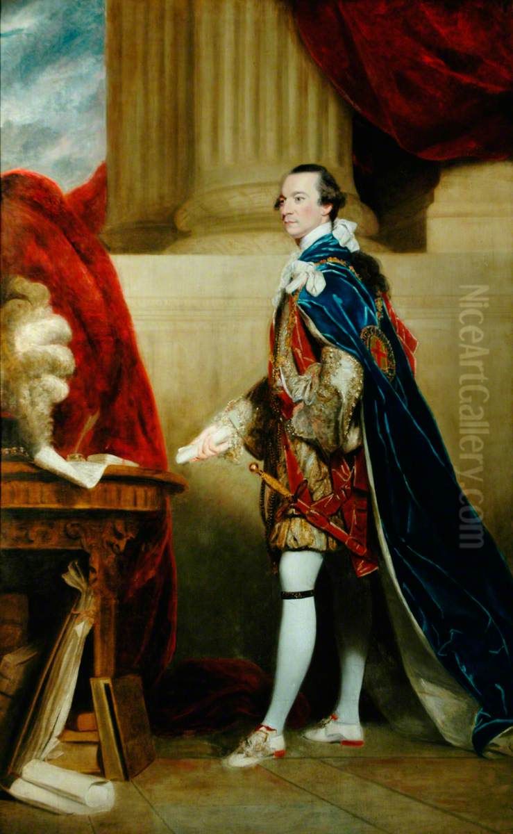 Charles Watson-Wentworth, 2nd Marquis of Rockingham Oil Painting by Of Sir Joshua Reynolds