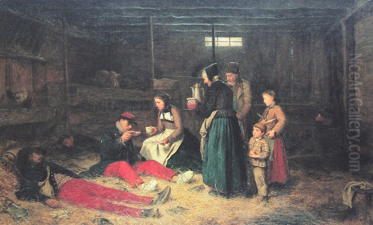 Die Bourbakis Oil Painting by Albert Anker