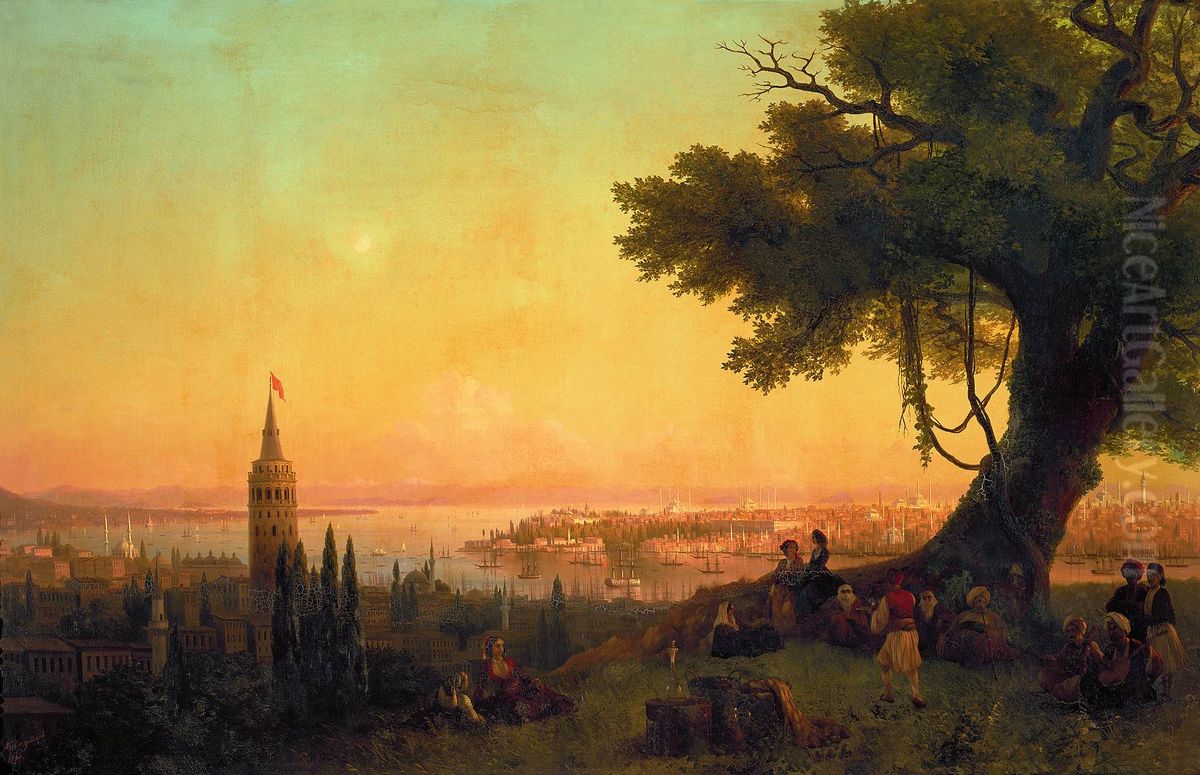 <<Vid Konstantinopola pri vecernem osvesenii>> Oil Painting by Ivan Aivazovsky