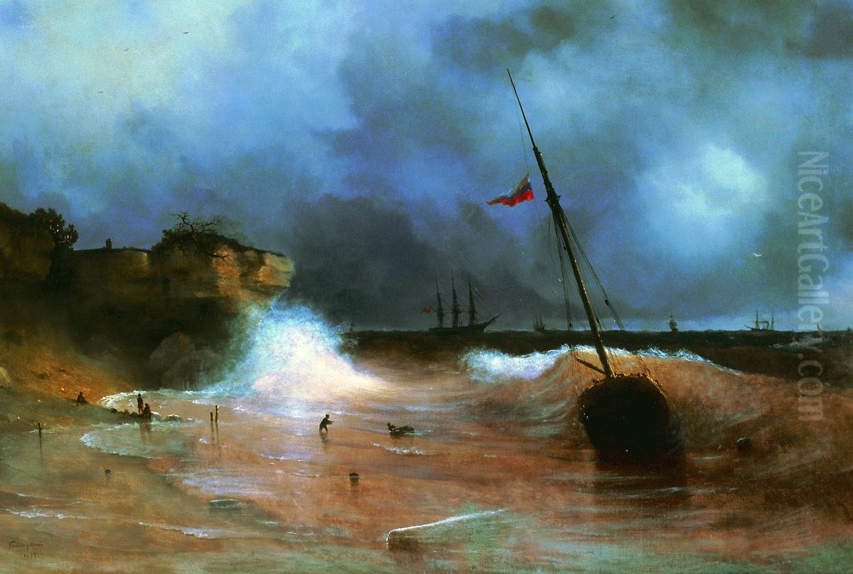 <<Konec buri na more>> Oil Painting by Ivan Aivazovsky