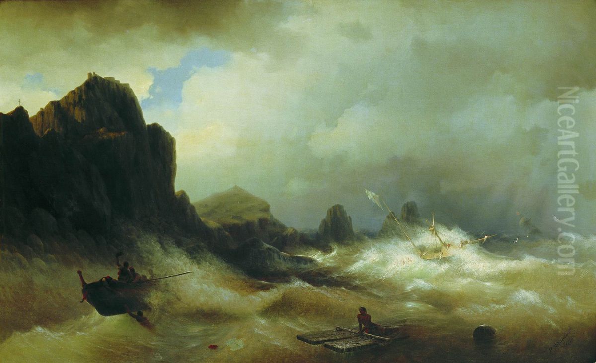 Shipwreck Oil Painting by Ivan Aivazovsky
