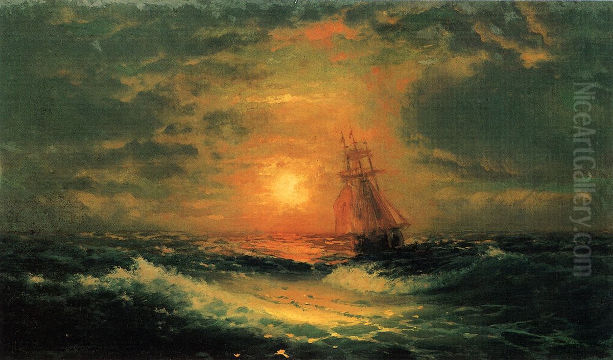 Sunset at Sea Oil Painting by Ivan Aivazovsky
